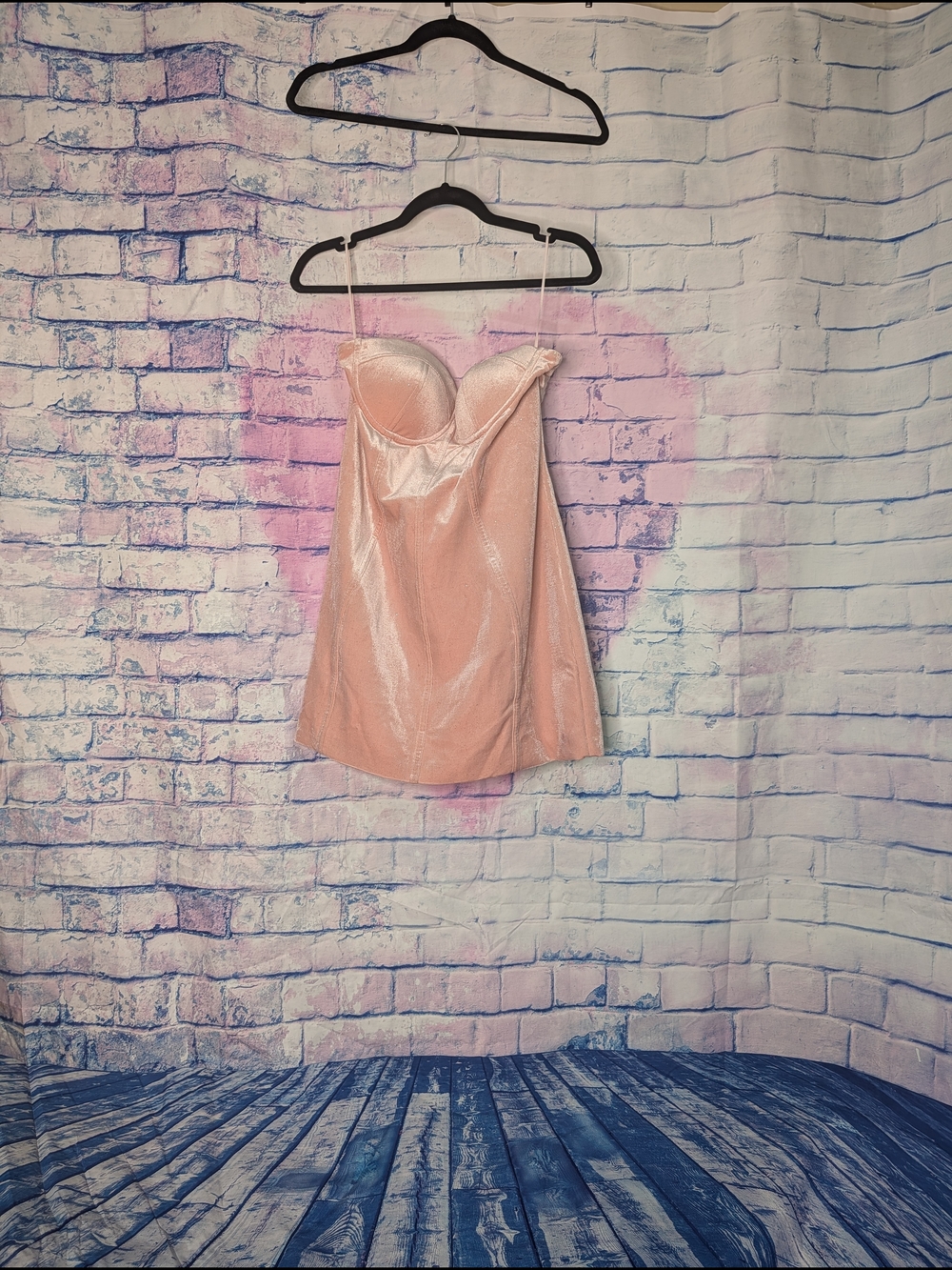 Meshki Shimmery Light Pink Strapless Corset Camisole Dress